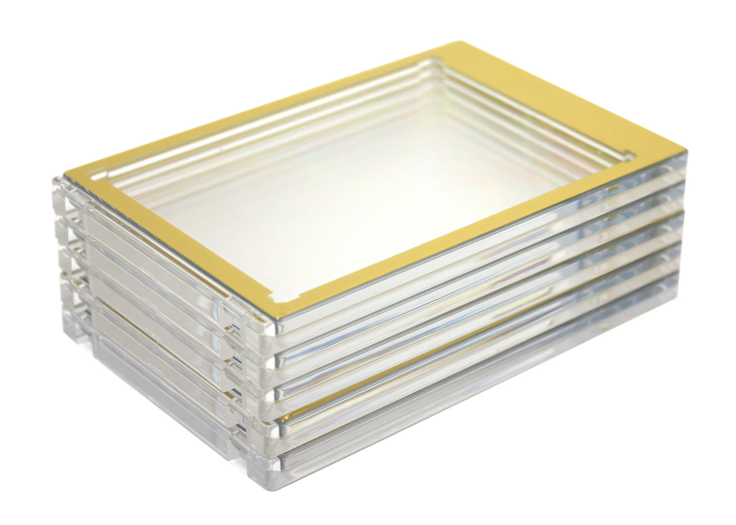 Gold Border One Touch Magnetic Holder with UV Protection for 35PT Cards - 5 Pack