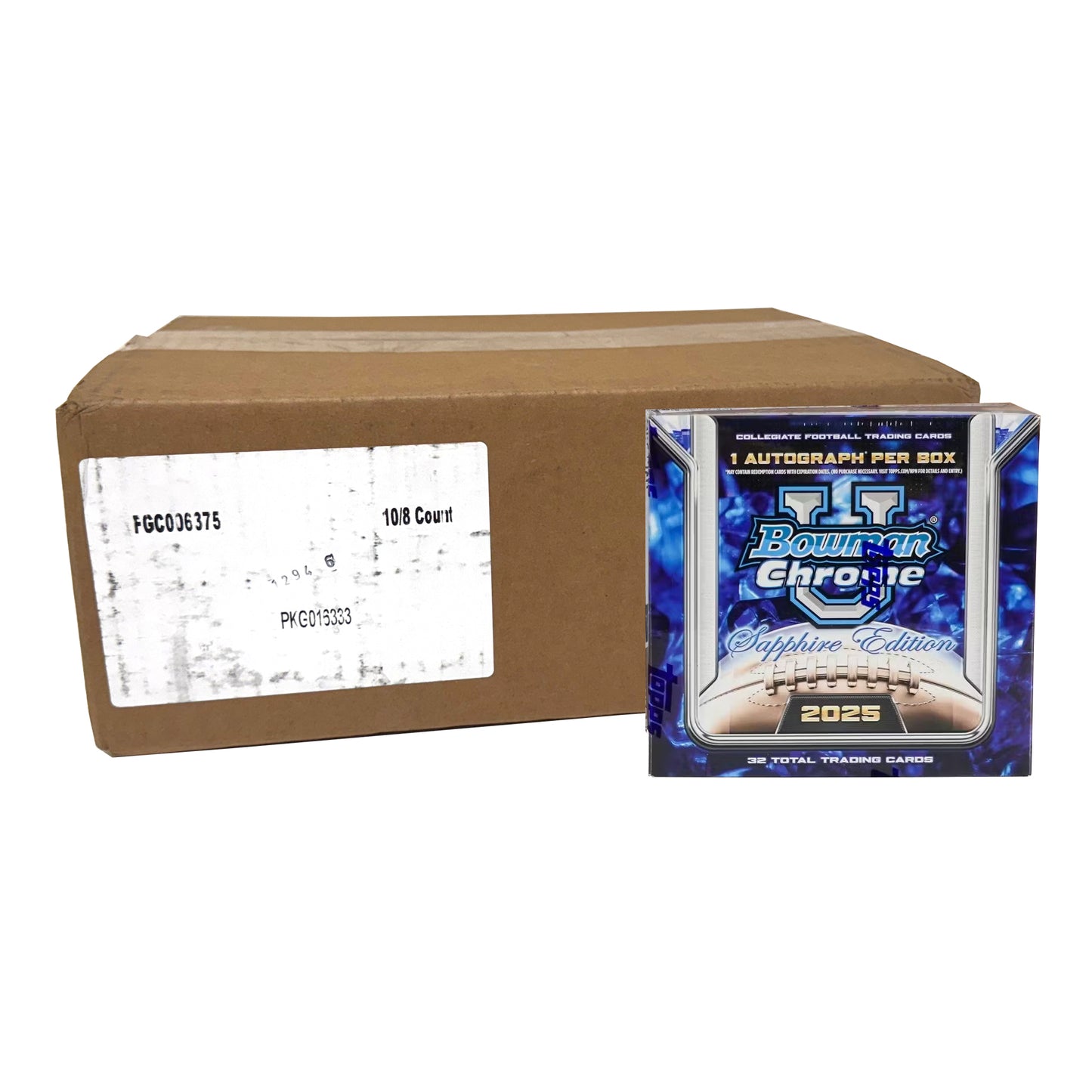 2025 Bowman University Chrome Sapphire Football Hobby 10-Box Case