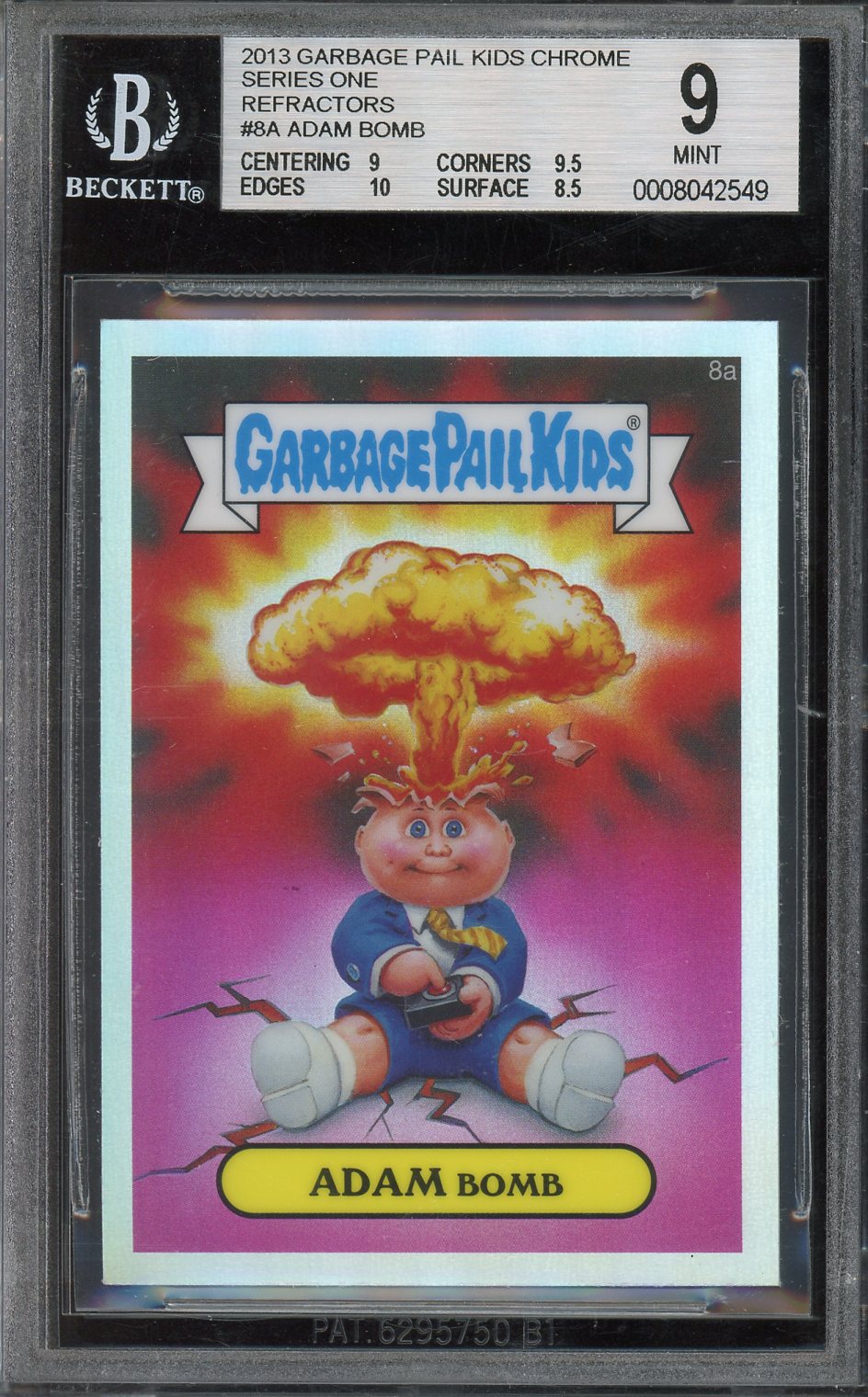 2013 Garbage Pail Kids Chrome Series 1 Refractors #8A Adam Bomb BGS 9 MINT