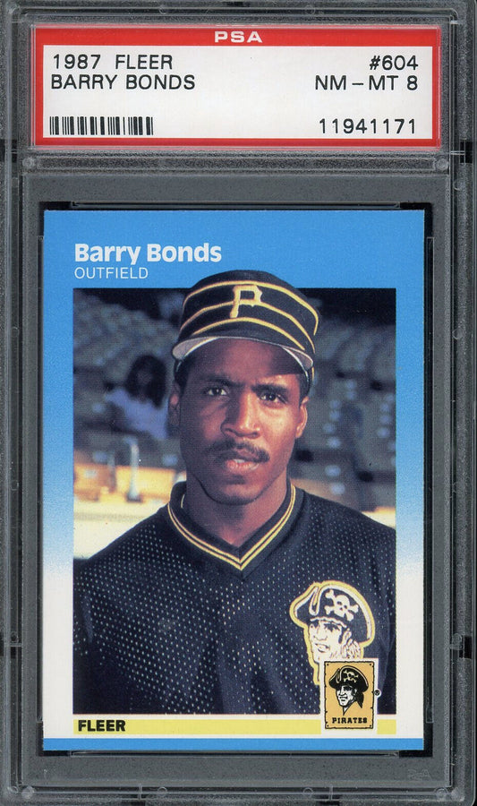 1987 Fleer #604 Barry Bonds Pittsburgh Pirates PSA 8 NM-MT