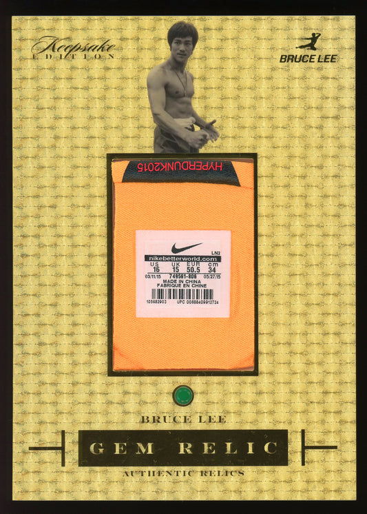 2024 Keepsake Edition Bruce Lee Authentic Jumbo 5x7 Gem Relic 1/1 Gold