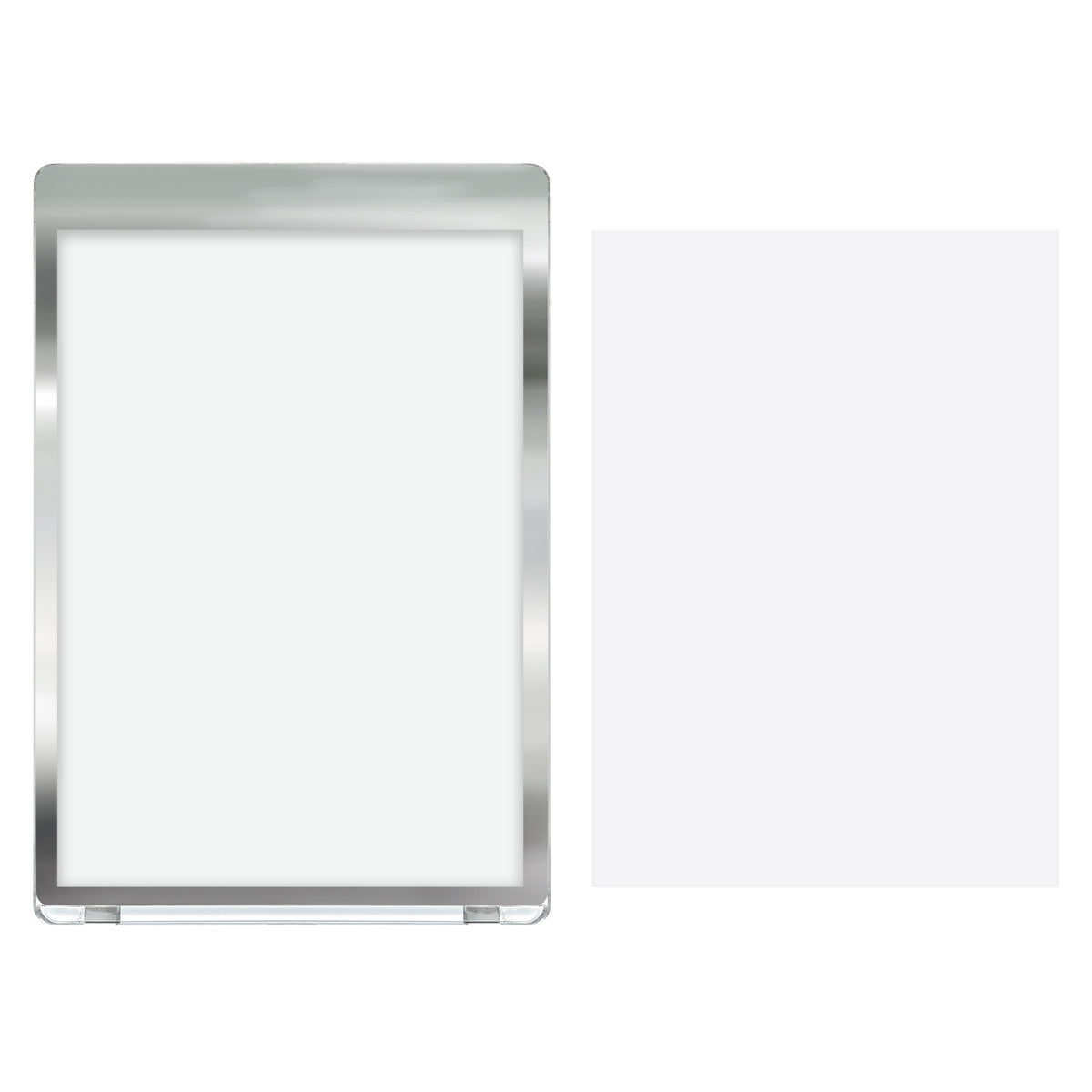 Chrome Border One Touch Magnetic Card Holder with Inner Sleeve for 35-55PT Cards - 5 Pack