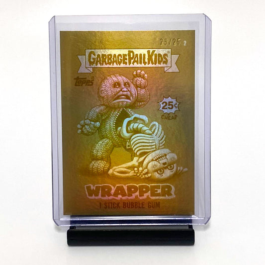 2024 Topps Garbage Pail Kids Game Over Level 1 GOLD Foil Wrapper Card #2 25/25