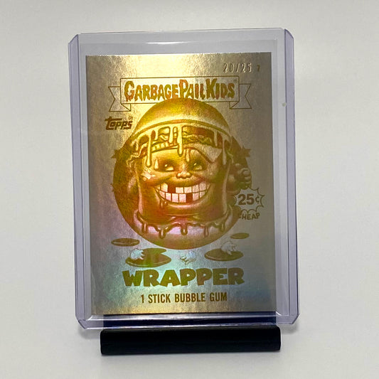 2024 Topps Garbage Pail Kids Game Over Level 2 GOLD Foil Wrapper Card #7 20/25