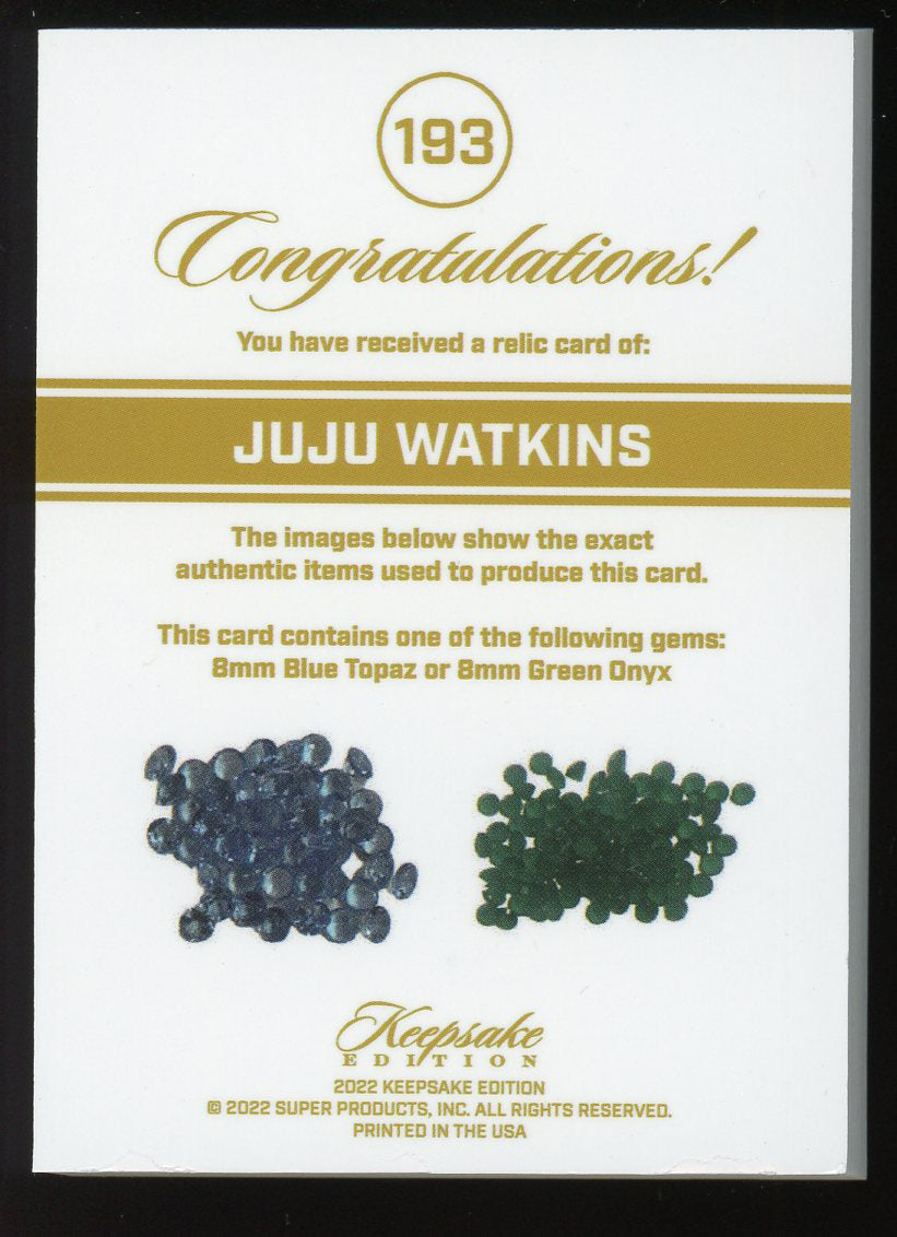 2023 Keepsake Edition Juju Watkins First Ever Gem Patch 14/50