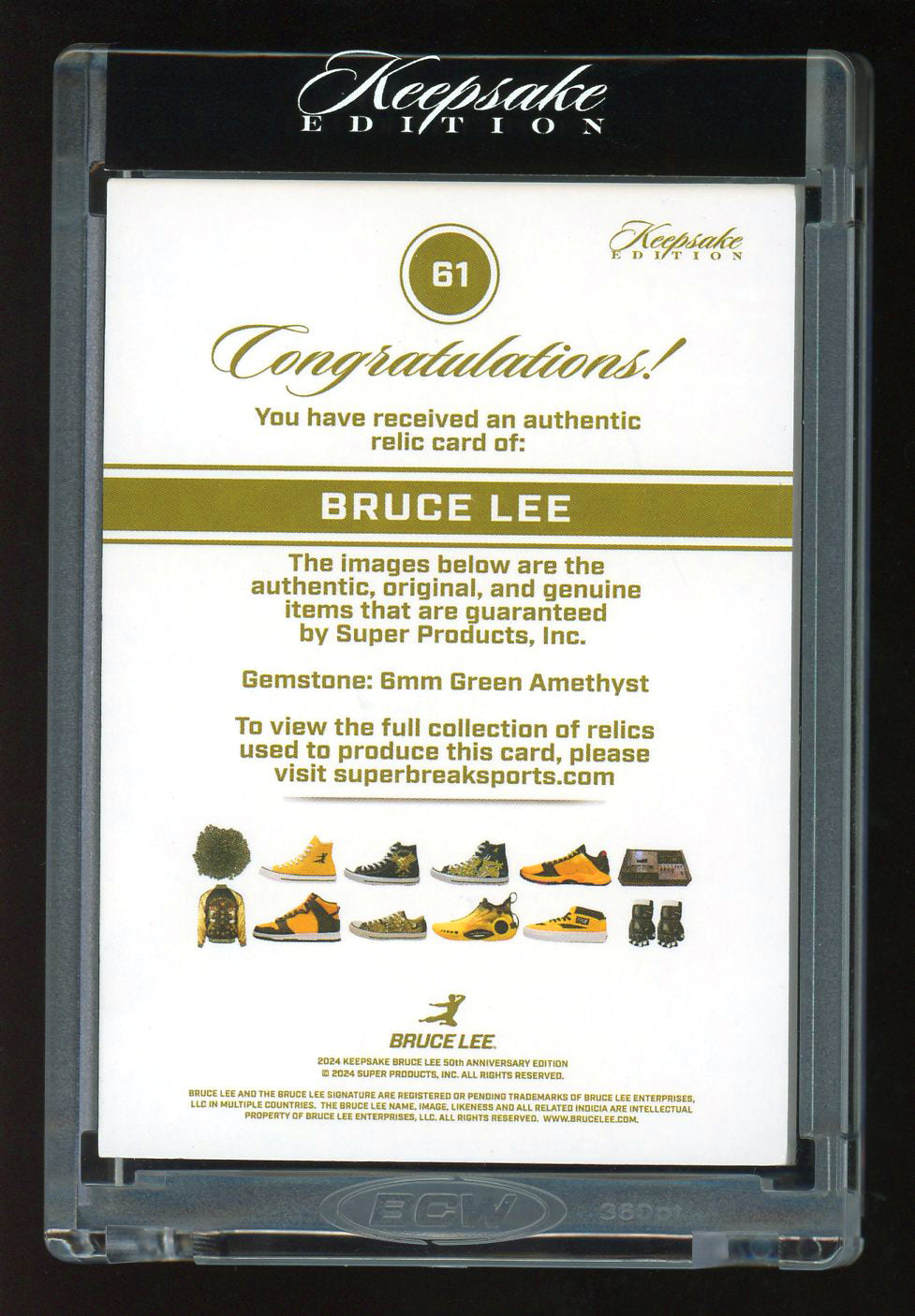 2024 Keepsake Edition Bruce Lee Gem Patch 40/50