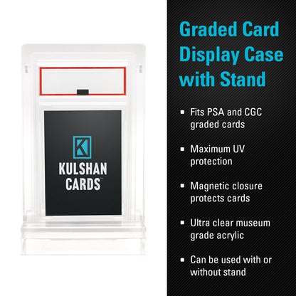 Premium PSA/CGC Graded Card Acrylic Display Case with Stand