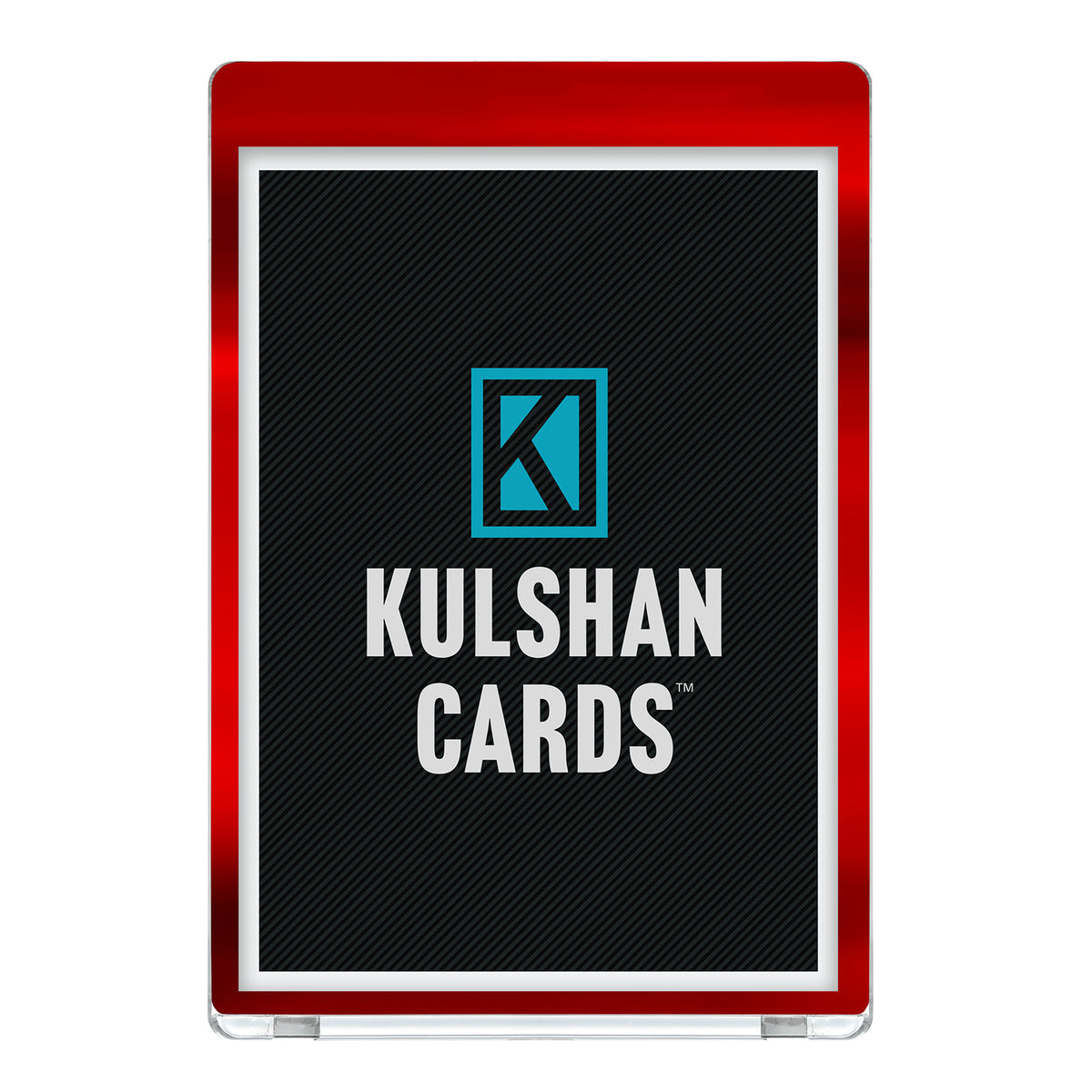 Metallic Red Border One Touch Magnetic Card Holder with Inner Sleeve for 35-55PT Cards - 5 Pack