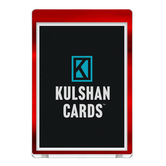 Metallic Red Border One Touch Magnetic Card Holder with Inner Sleeve for 35-55PT Cards - 5 Pack