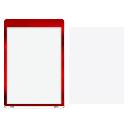 Metallic Red Border One Touch Magnetic Card Holder with Inner Sleeve for 35-55PT Cards - 5 Pack