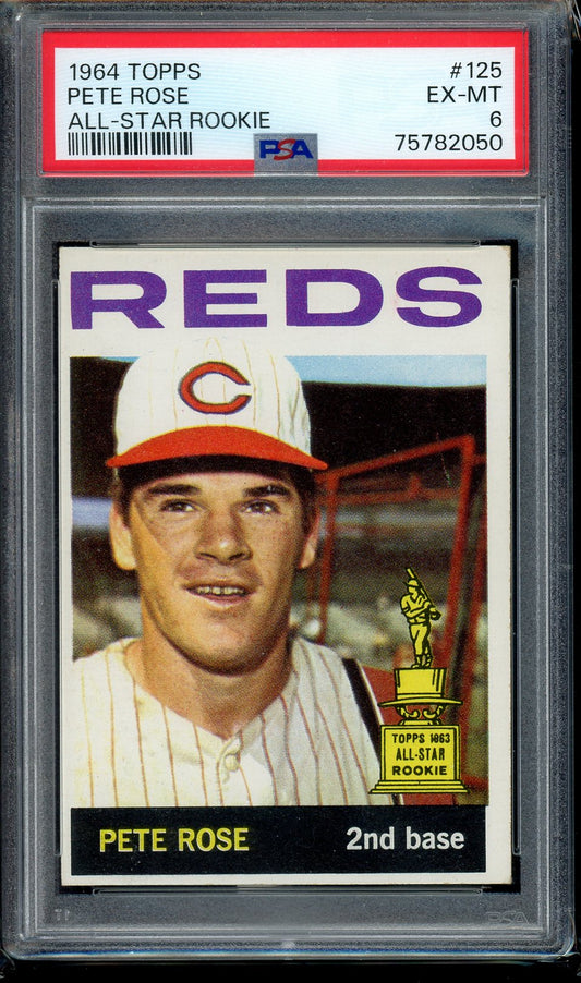 1964 Topps #125 Pete Rose Cincinnati Reds PSA 6 EX-MT