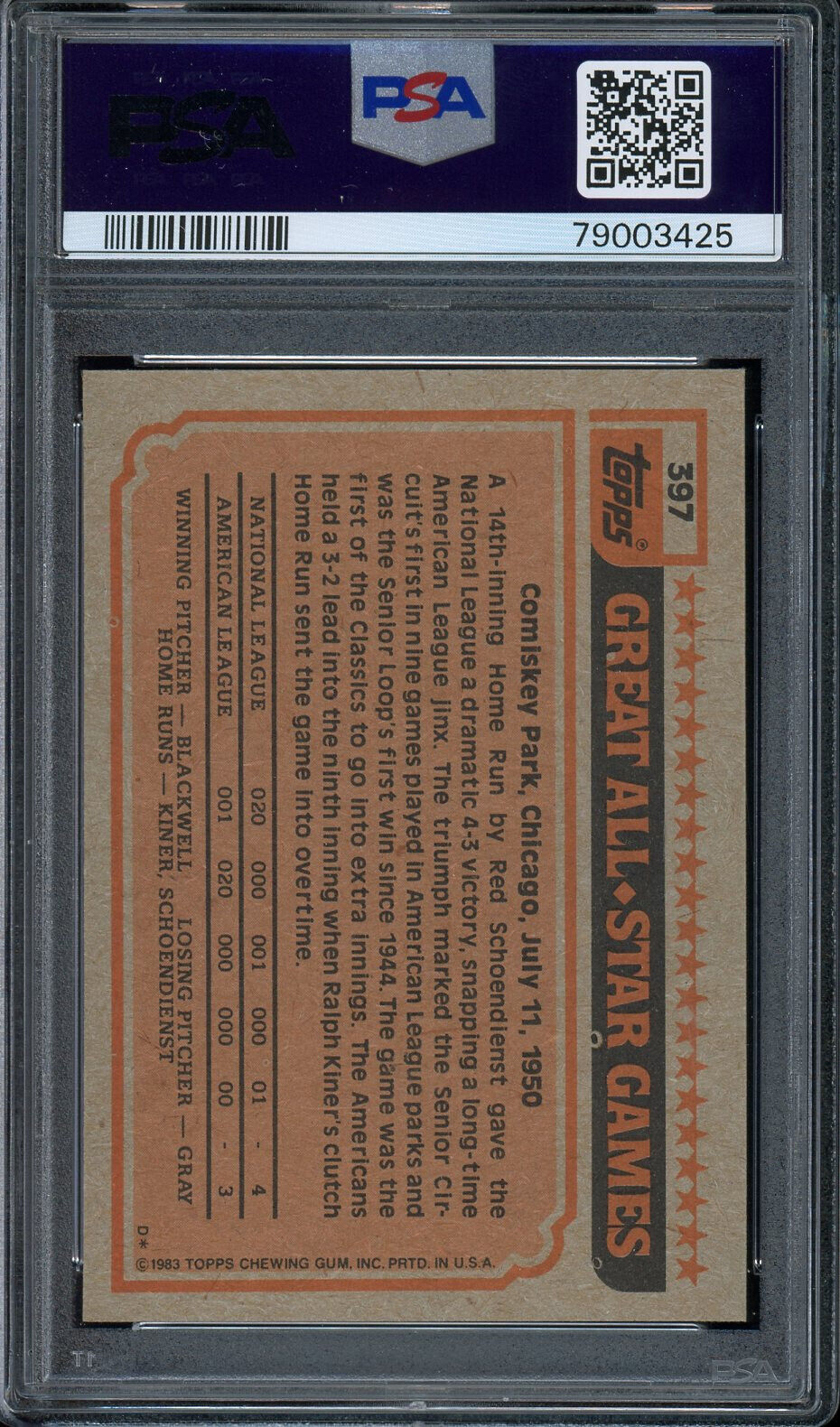 1983 Topps #397 Pete Rose Philadelphia Phillies PSA 10 GEM MT