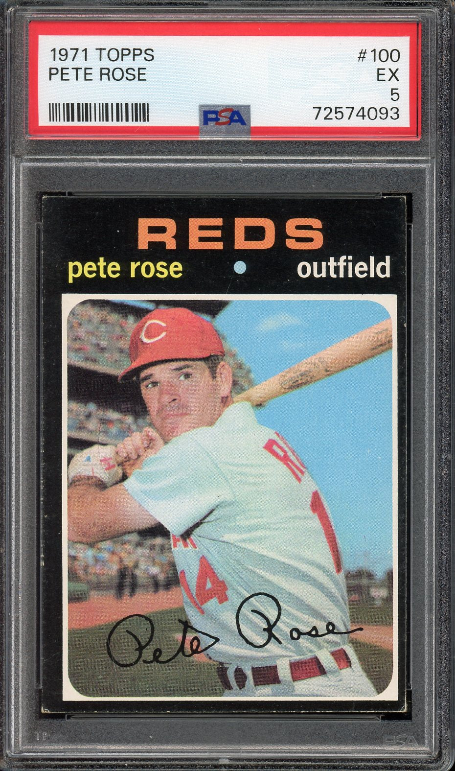 1971 Topps #100 Pete Rose Cincinnati Reds PSA 5 EX