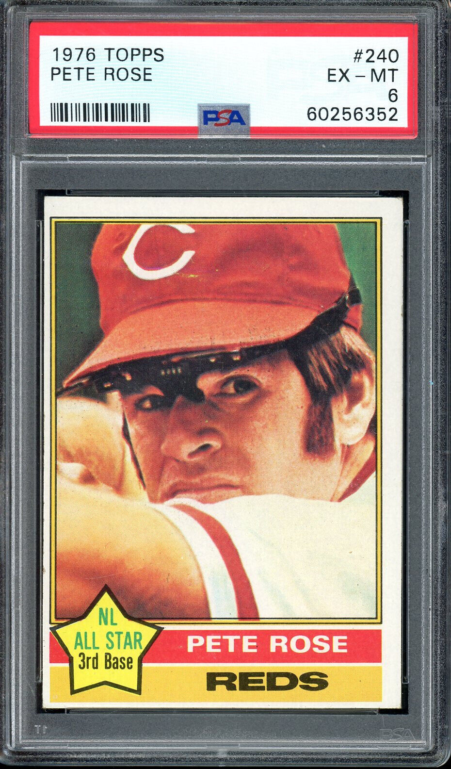 1976 Topps #240 Pete Rose Cincinnati Reds PSA 6 EX-MT