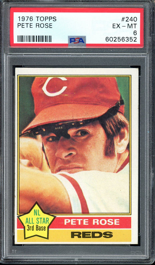 1976 Topps #240 Pete Rose Cincinnati Reds PSA 6 EX-MT