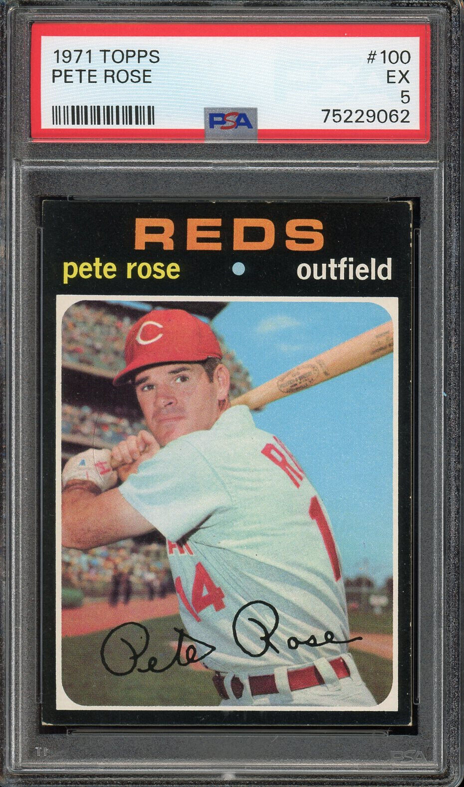 1971 Topps #100 Pete Rose Cincinnati Reds PSA 5 EX