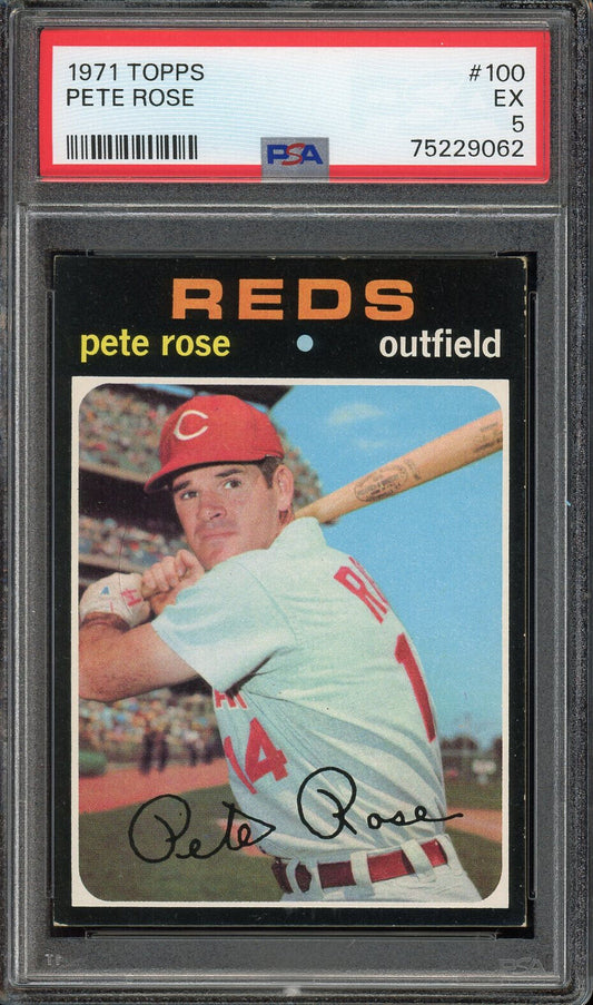 1971 Topps #100 Pete Rose Cincinnati Reds PSA 5 EX