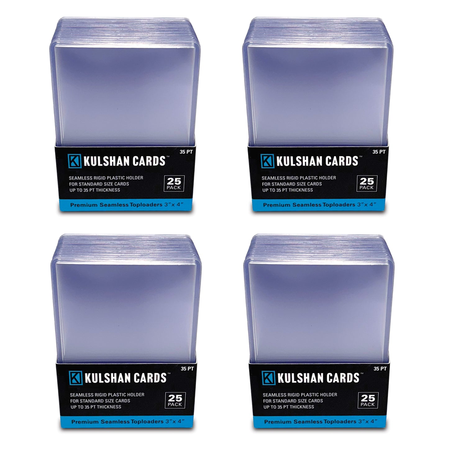Premium 35pt Seamless Top Loader 3" x 4" for Standard Size Cards - 100 Count