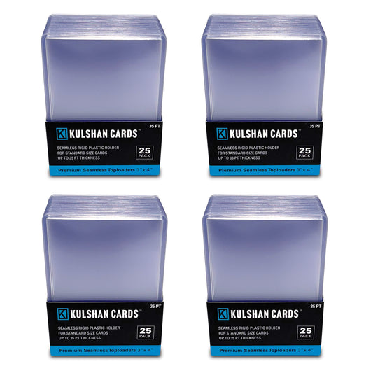 Premium 35pt Seamless Top Loader 3" x 4" for Standard Size Cards - 100 Count