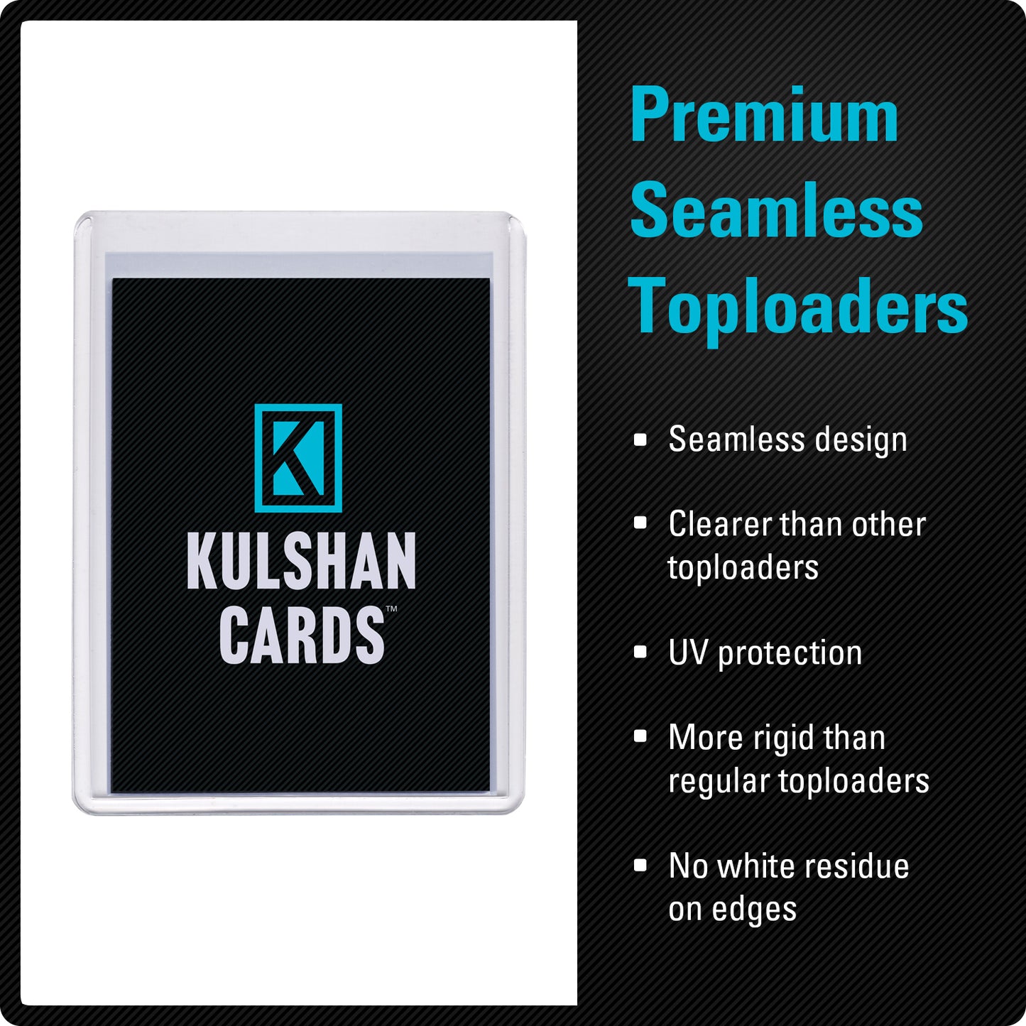 Premium 35pt Seamless Top Loader 3" x 4" for Standard Size Cards - 25 Count