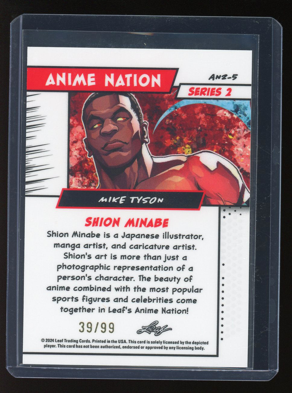 2024 Leaf Anime Nation Series 2 Mike Tyson Silver Parallel Shion Minabe 39/99