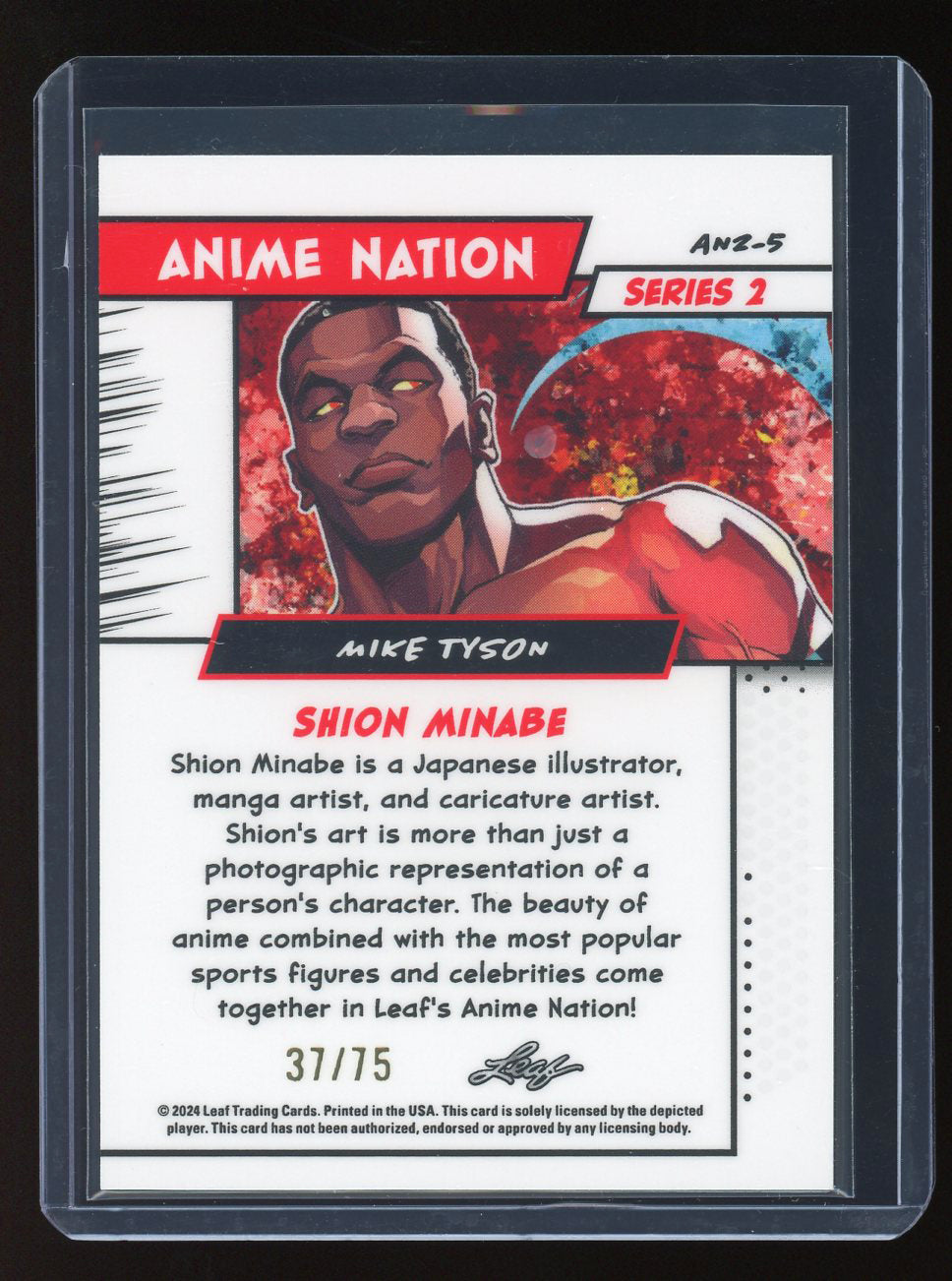 2024 Leaf Anime Nation Series 2 Mike Tyson Blue Parallel Shion Minabe /75