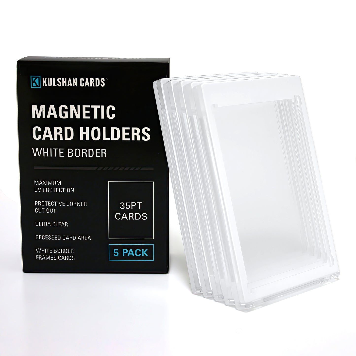 Kulshan Cards magnetic card holders with packaging on a white background