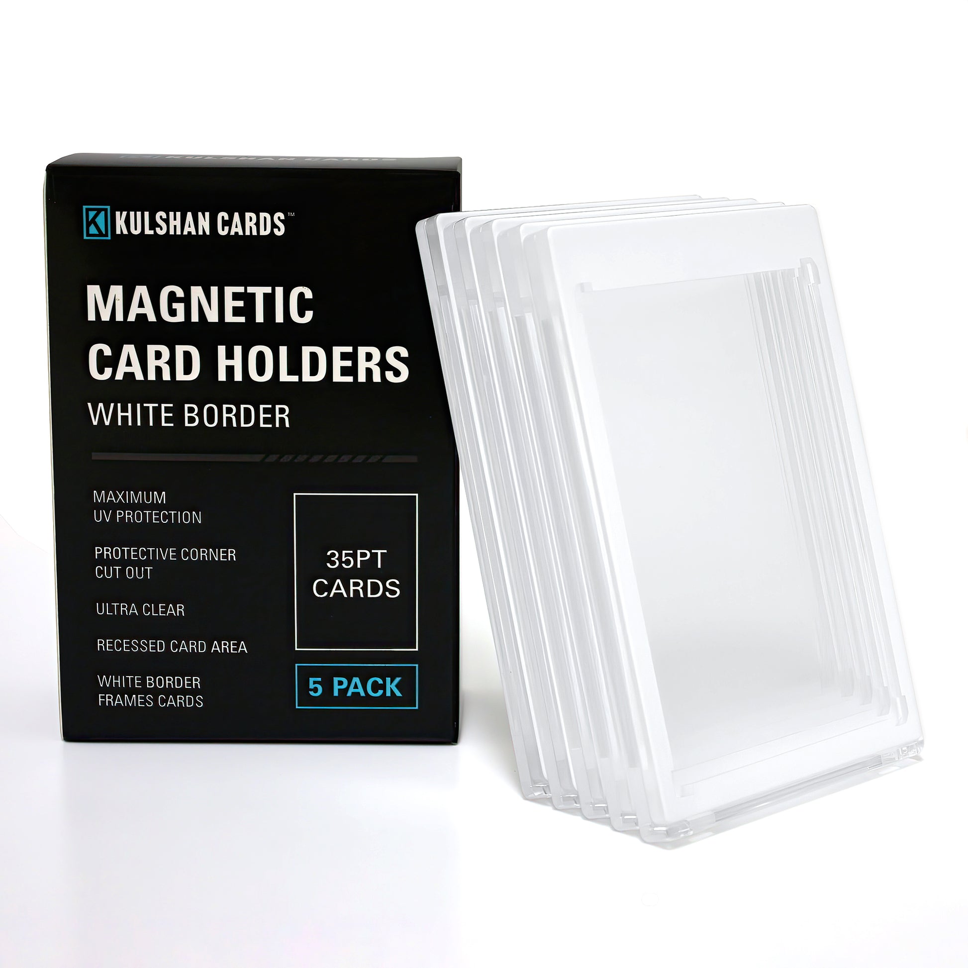 Kulshan Cards magnetic card holders with packaging on a white background